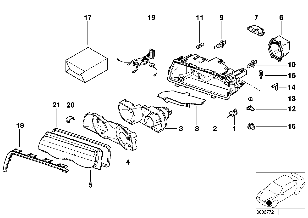 BMW 63-12-8-381-470 Repair Kit Headlight