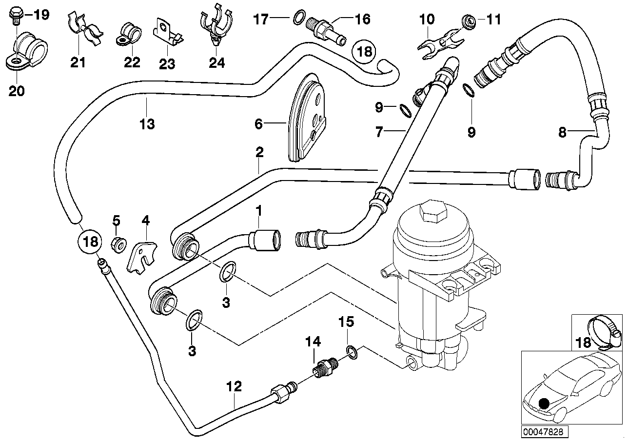 BMW 11-42-7-831-835 Tubing Support
