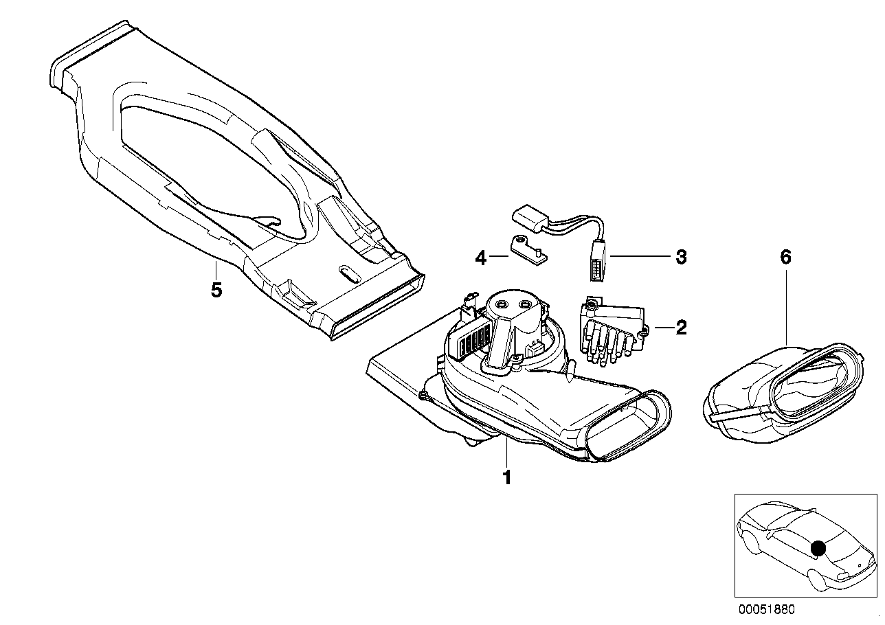 BMW 64-22-8-369-447 Connecting Branch Blower Rear Passenger.Compartment.