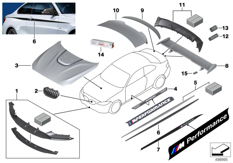 BMW 18-30-2-336-864 M Performance Tailpipe Trim, Chrome