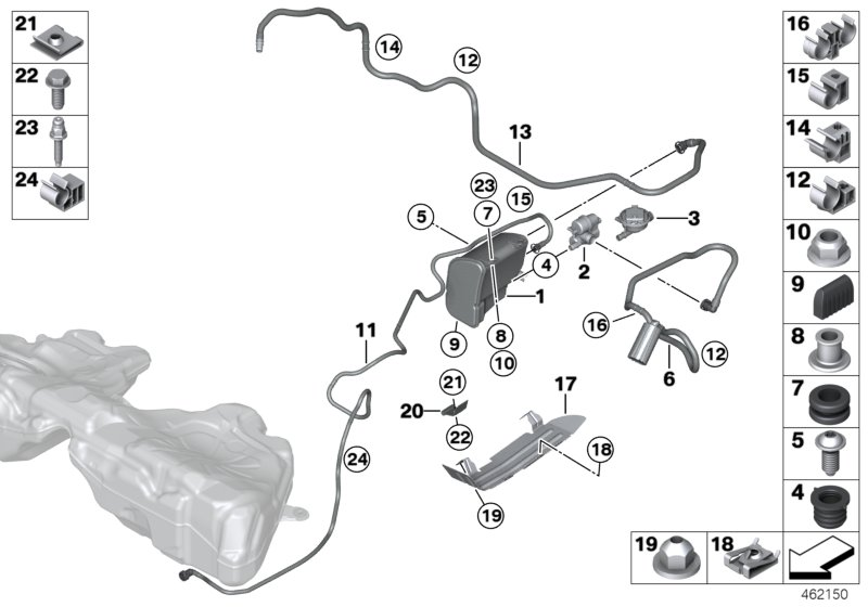BMW 16-13-2-578-775 Vent Pipe With Dust Filter