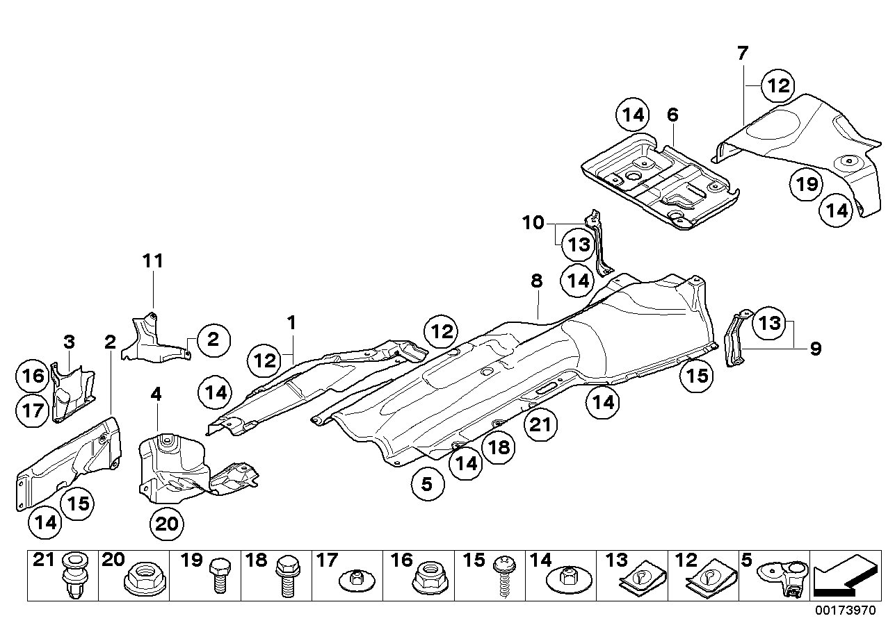 BMW 51-48-7-117-374 Bracket, Fuel Tank Heat Insulation Right