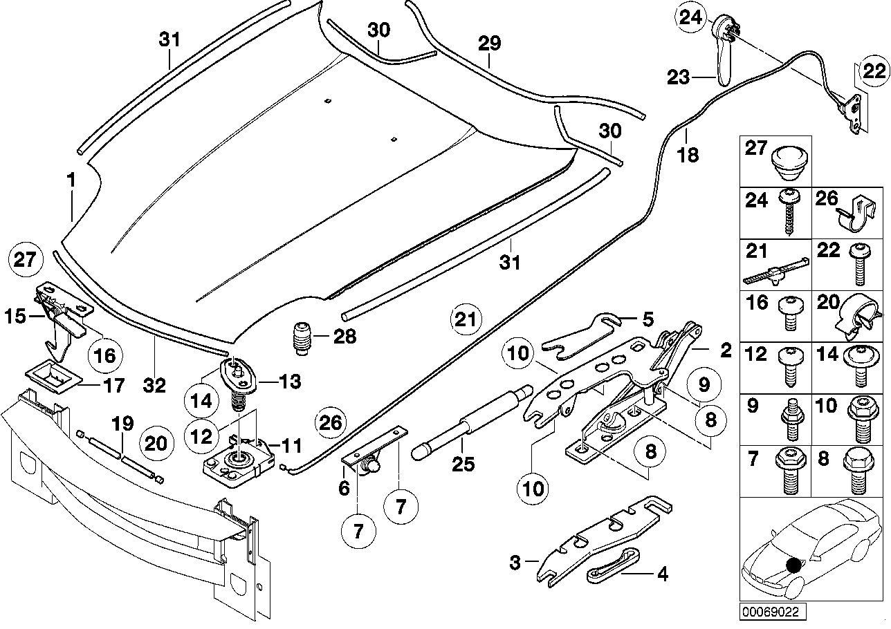 BMW 51-23-8-266-968 Fillister Head Screw