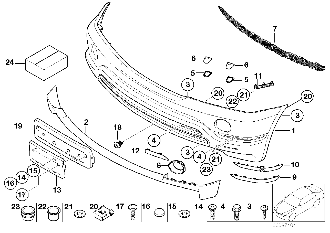 BMW 51-11-7-073-517 Set Mounting Parts