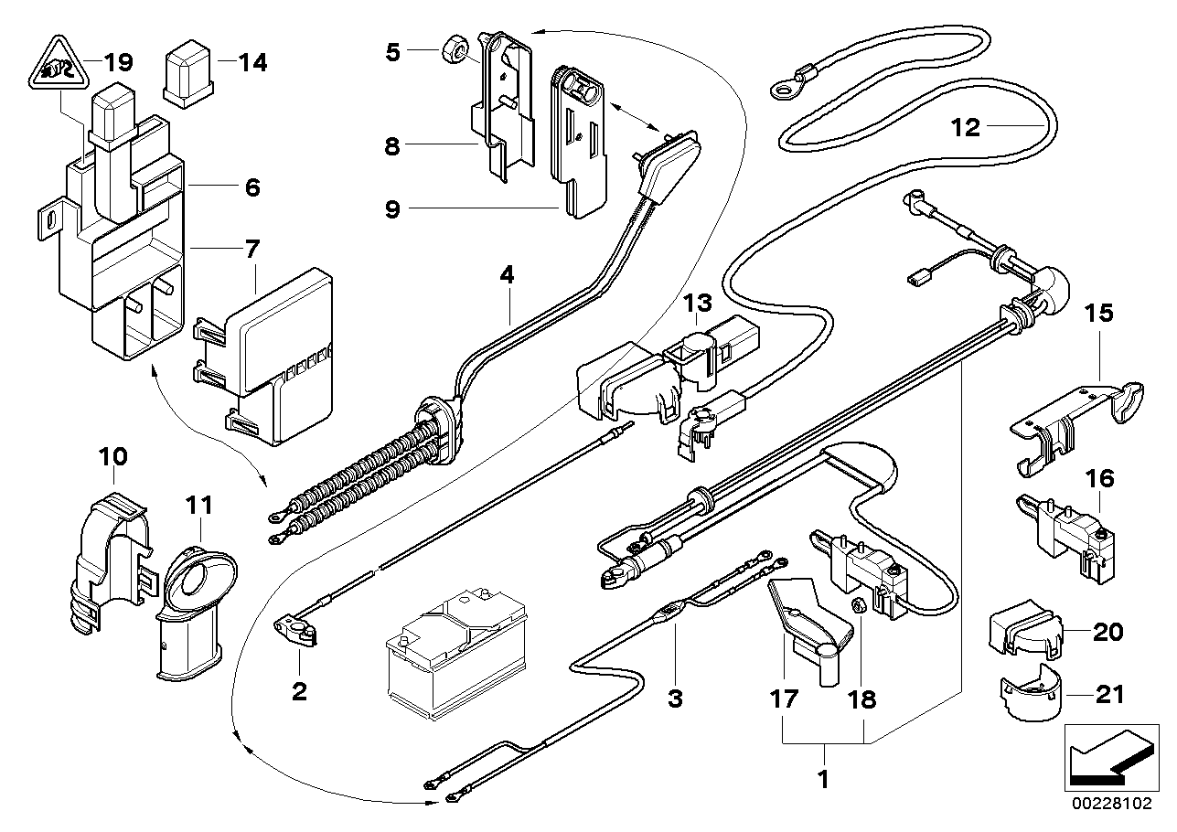 BMW 61-11-6-923-127 Battery Cable, Power Module/Pow.Distribut