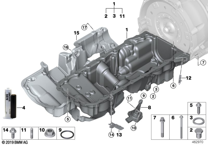 BMW 11-13-8-611-698 Oil Pan