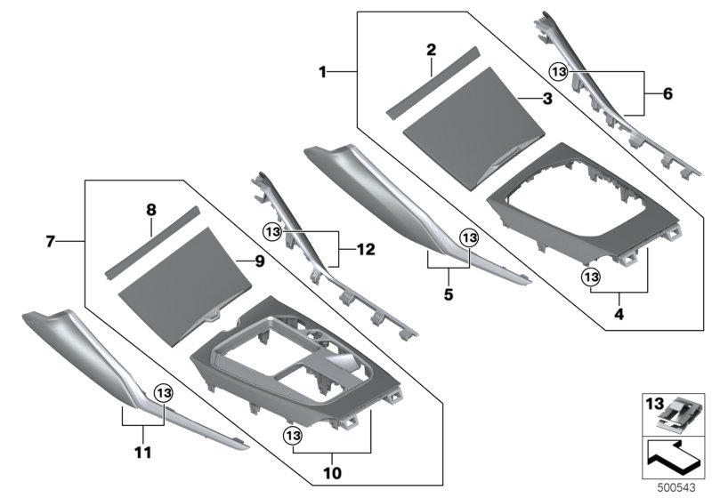 BMW 51-16-6-833-790 TRIM, CENTER STACK, ASH GRAY