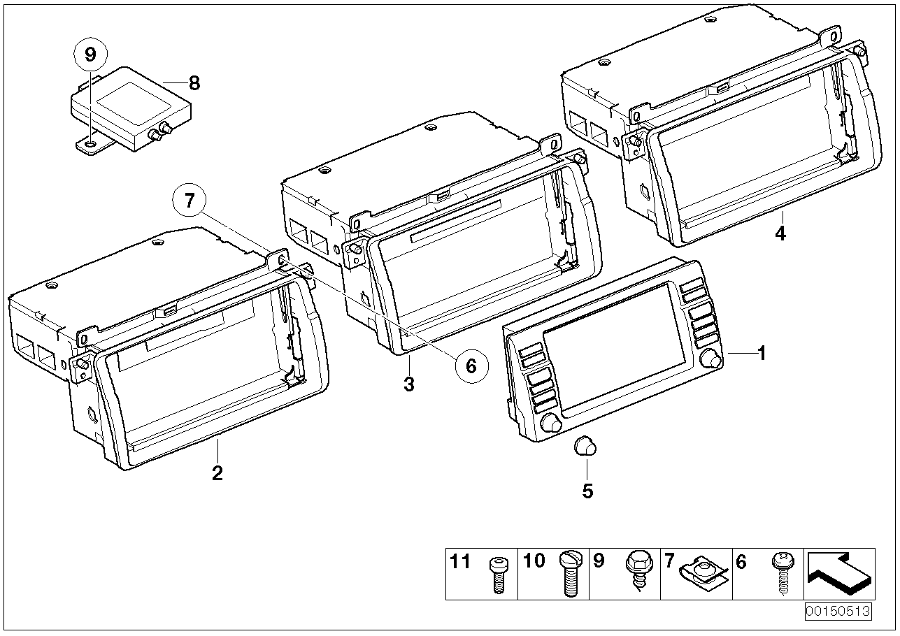BMW 65-52-6-907-718 Housing With Cd Drive
