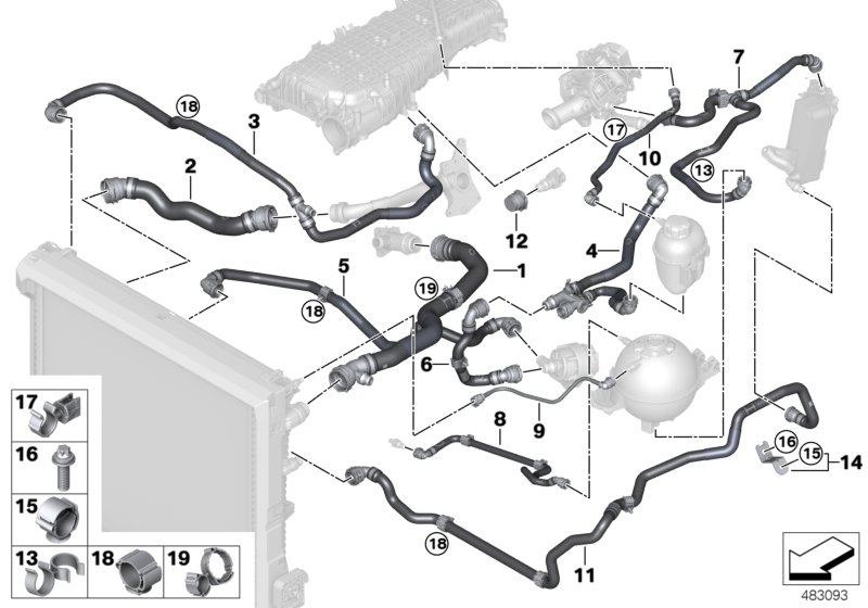 BMW 17-12-7-535-567 Hose For Expansion Tank - Intake Plenum