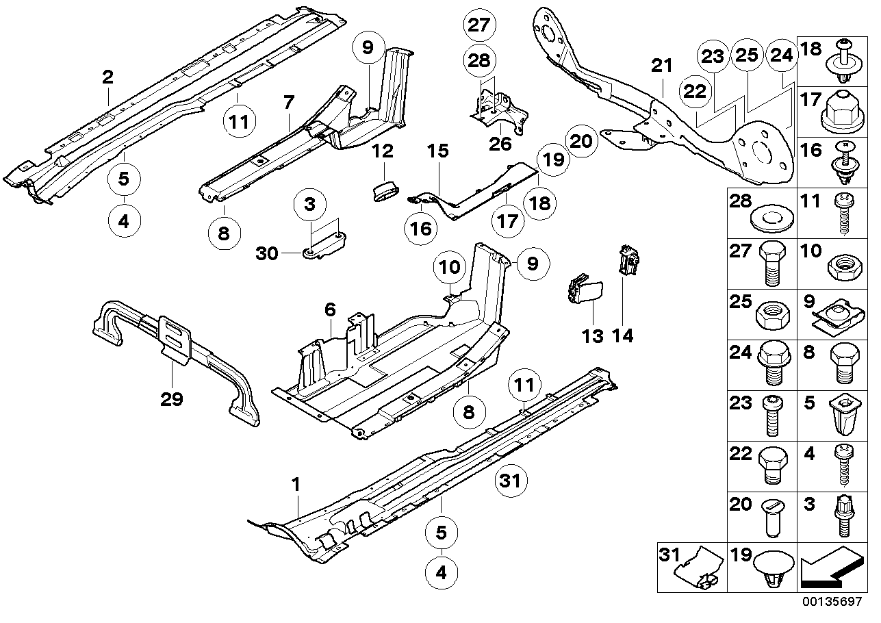 BMW 51-71-7-003-697 Bracket For Hazard Warn. Triangle