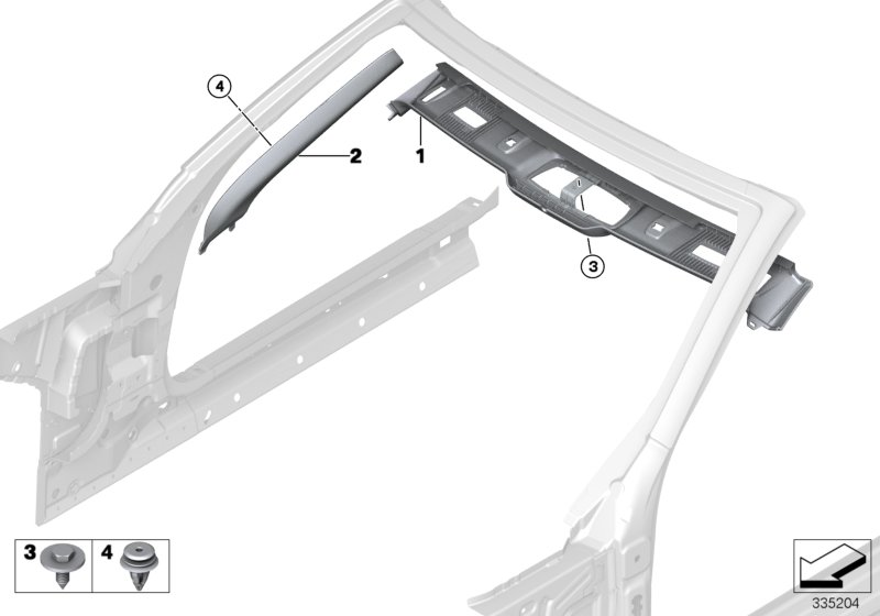 BMW 51-43-4-827-167 Cover, Column A Left