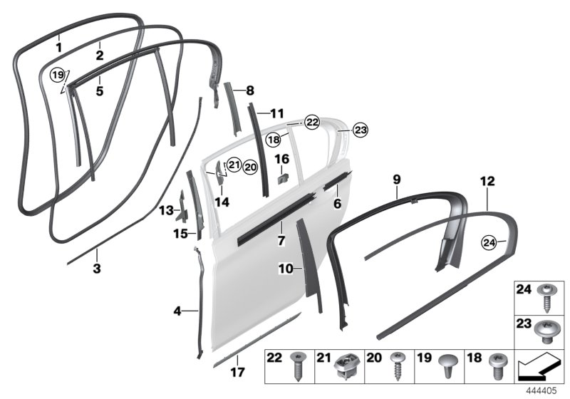 BMW 51-35-2-583-445 Cover, Column B, Door, Rear Left