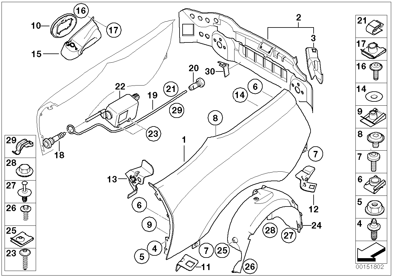 BMW 41-35-7-042-973 Torx-Bolt With Washer