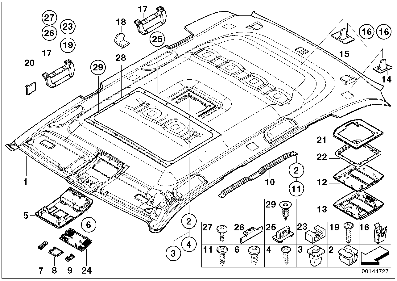 BMW 54-13-8-246-019 Frame Sliding-Lifting Roof