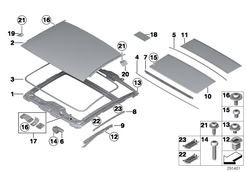 BMW 51-71-7-274-220 Holder, Tilting Sunroof, Rear