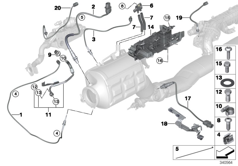 BMW 13-62-8-514-307 Pipe, Exhaust-Gas Pressure
