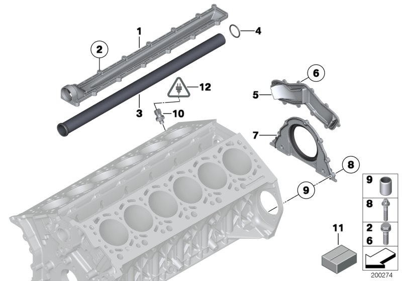 BMW 11-11-2-162-453 Gasket Set Engine Block Asbesto Free
