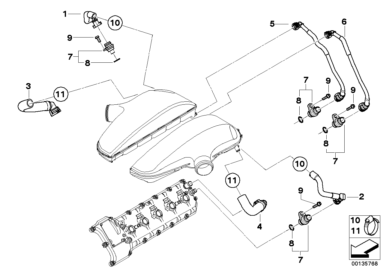 BMW 11-61-7-836-945 Vent Hose