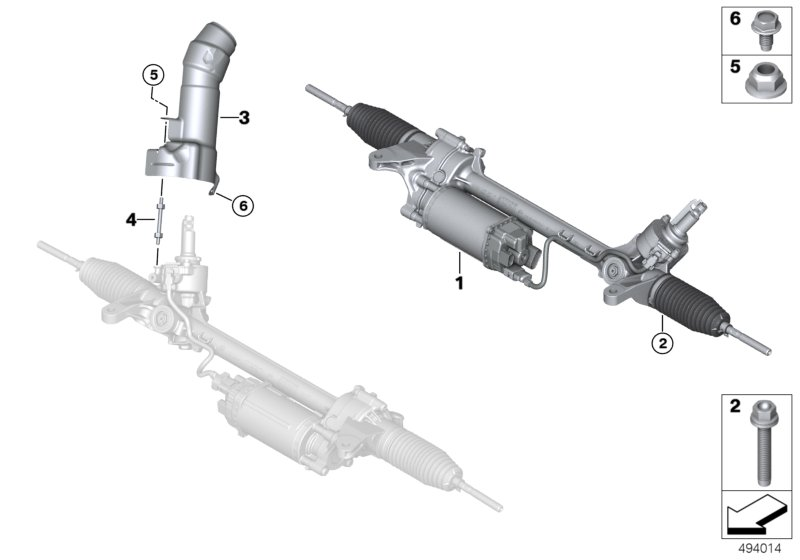 BMW 32-10-6-888-565 EXCH. STEERING BOX, ELECTR.