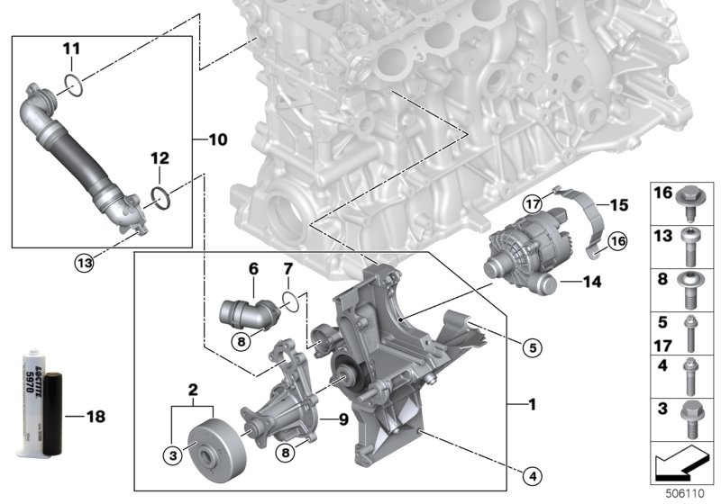 BMW 11-51-8-686-899 AUXILIARY WATER PUMP