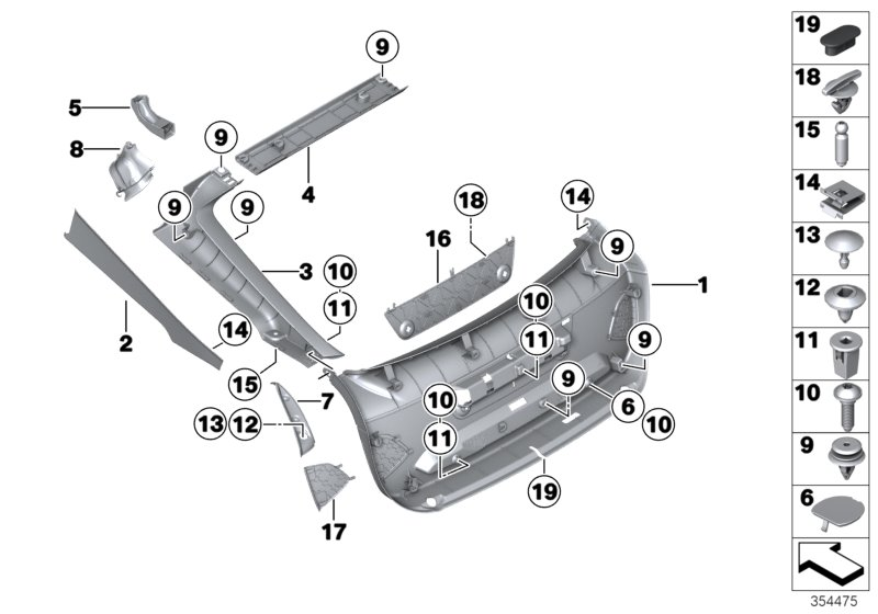 BMW 51-49-7-453-343 TRIM, DRIP RAIL, LEFT
