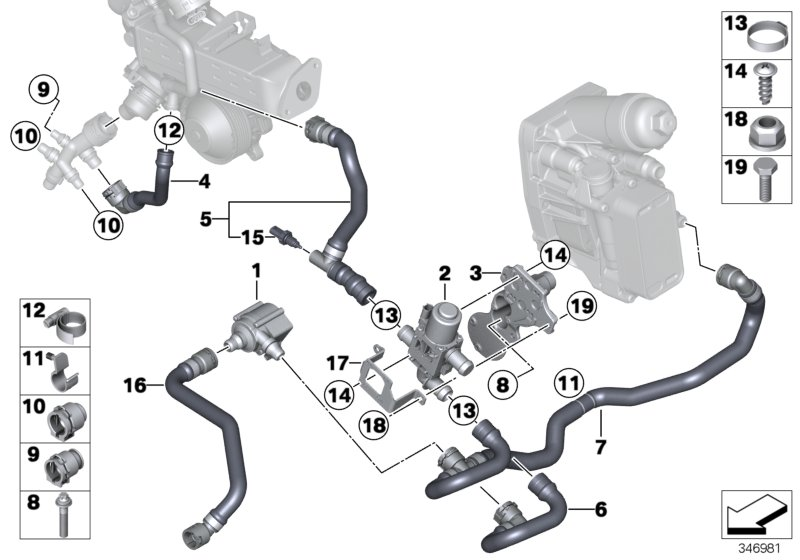 BMW 17-12-8-506-848 Bracket, Coolant Hose