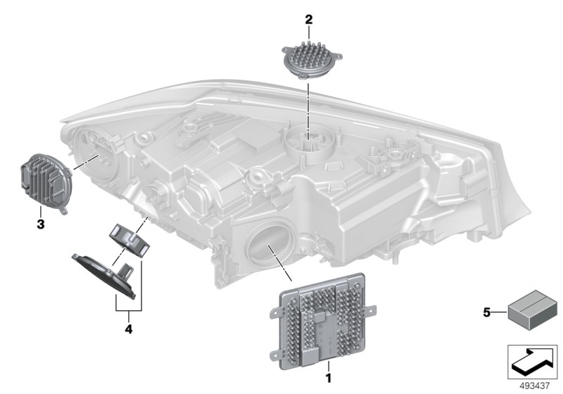 BMW 63-11-7-933-358 CONTROL UNIT FOR FRONT LIGHT