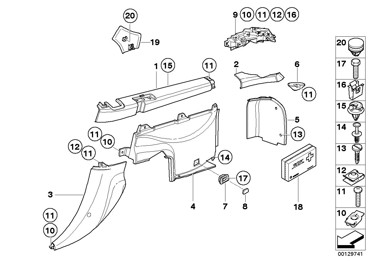 BMW 51-49-8-407-089 Left Water Channel Cover