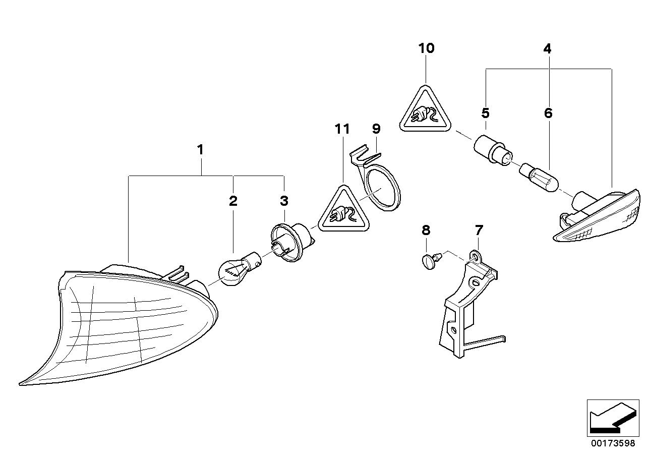 BMW 63-13-6-938-621 Bracket, Left Direction Indicator Light