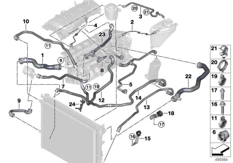 BMW 17-12-8-619-750 Bracket, Coolant Hose