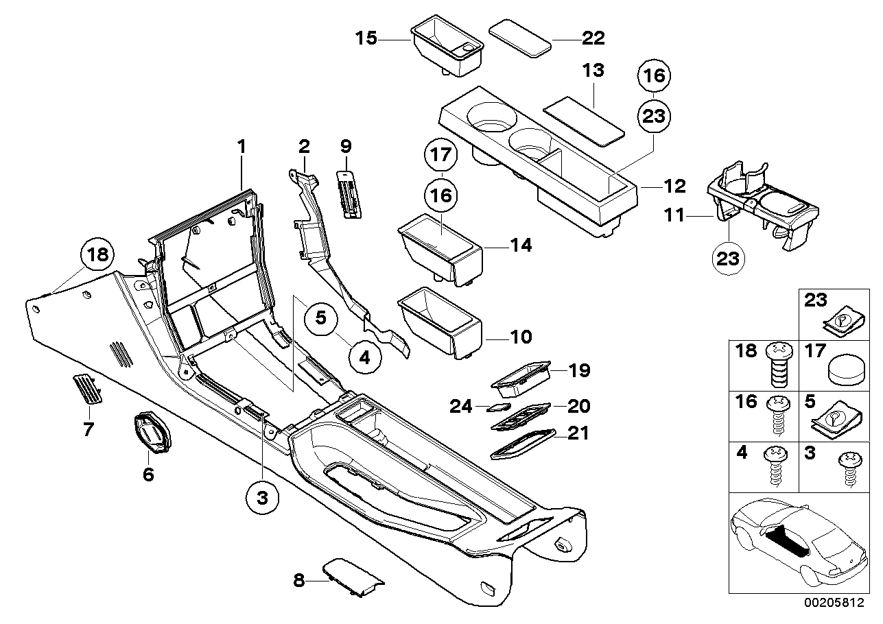 BMW 51-16-8-413-638 Insert, Console