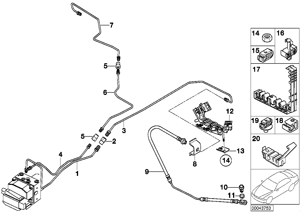BMW 16-11-1-184-823 Brake Pipe Bracket
