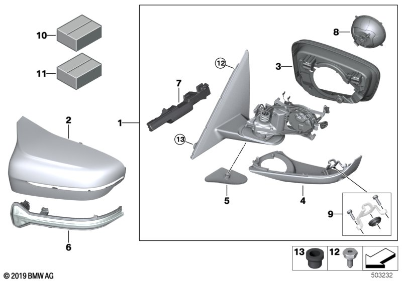 BMW 51-16-7-460-316 REPAIR KIT EXTERIOR REARVIEW