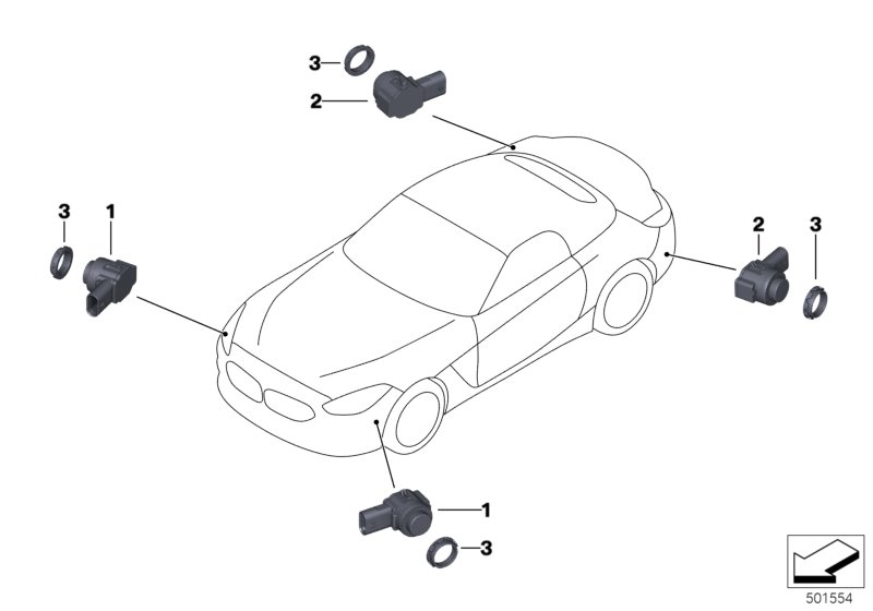 BMW 66-20-9-472-271 ULTRASONIC SENSOR, SAN FRANC