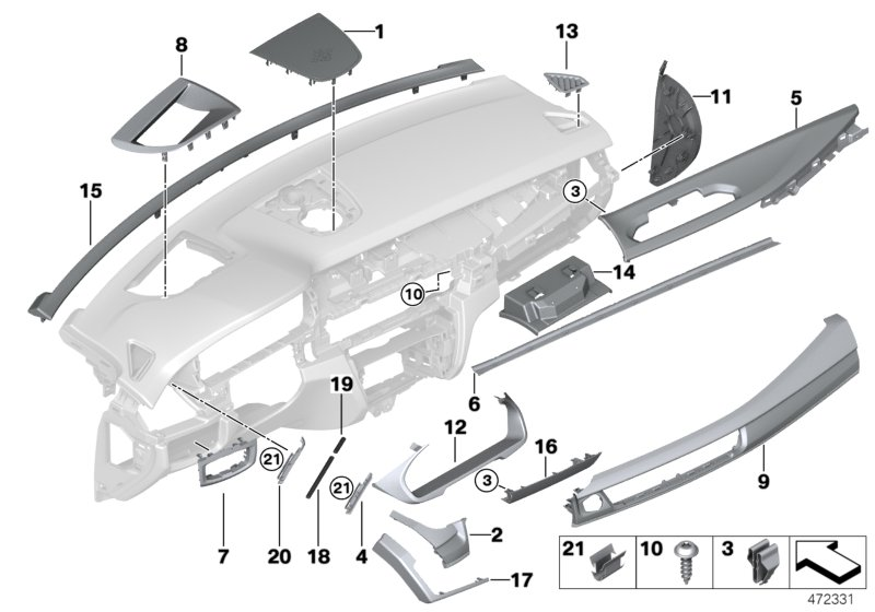 BMW 51-45-9-280-791 Mounting, Fibre-Optic Conductor, Left