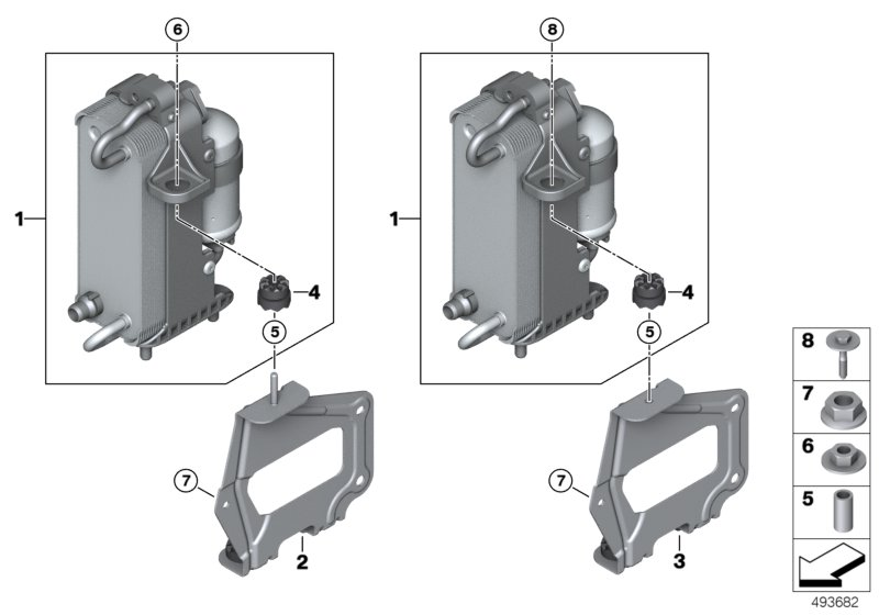 BMW 64-53-9-309-008 Bracket Condenser
