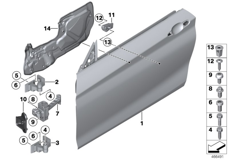BMW 41-51-7-381-287 Door Front Left