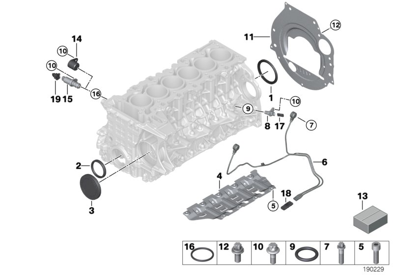 BMW 11-11-7-548-101 Gasket Set Engine Block Asbesto Free