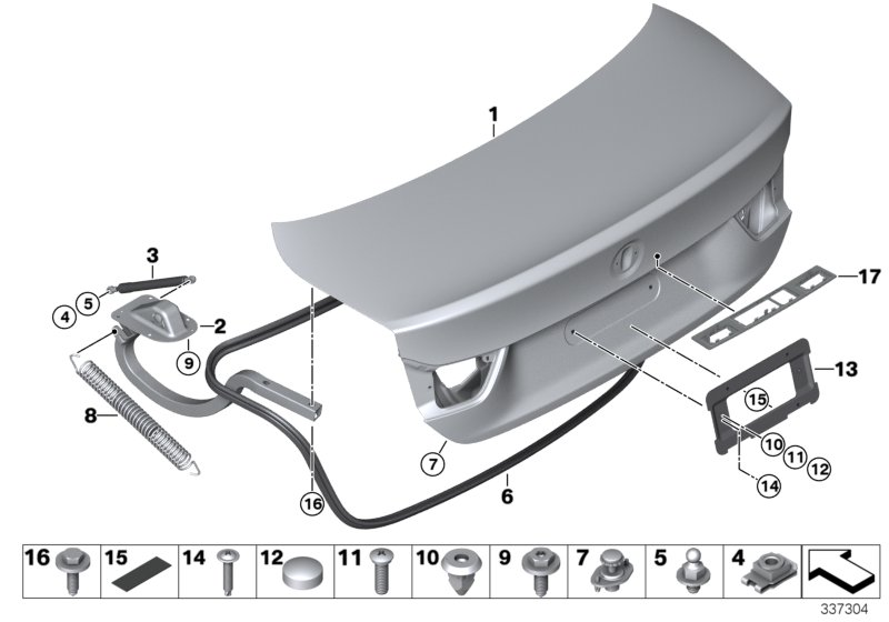 BMW 41-62-8-055-039 Trunk Lid
