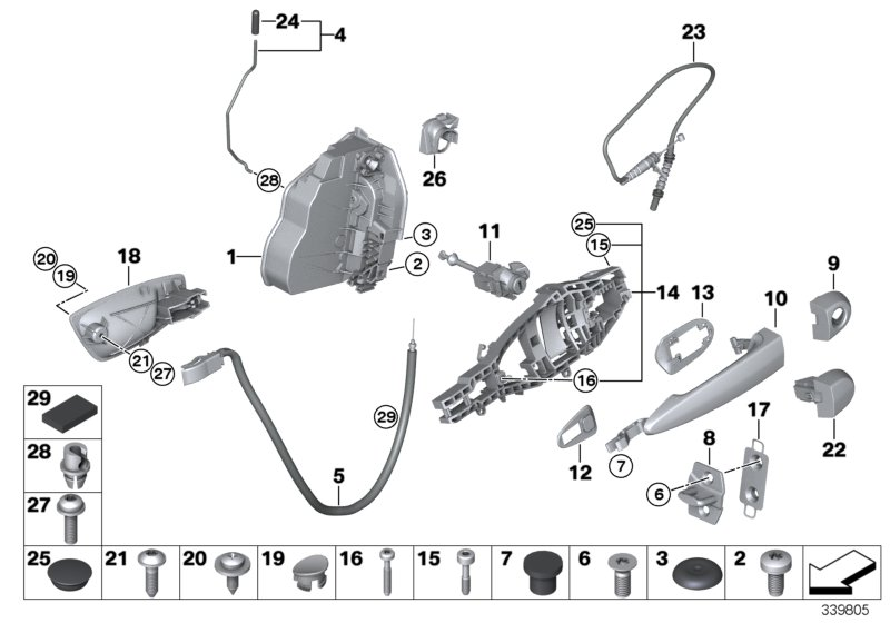 BMW 51-21-7-060-671 Cover, Lock Cylinder, Left