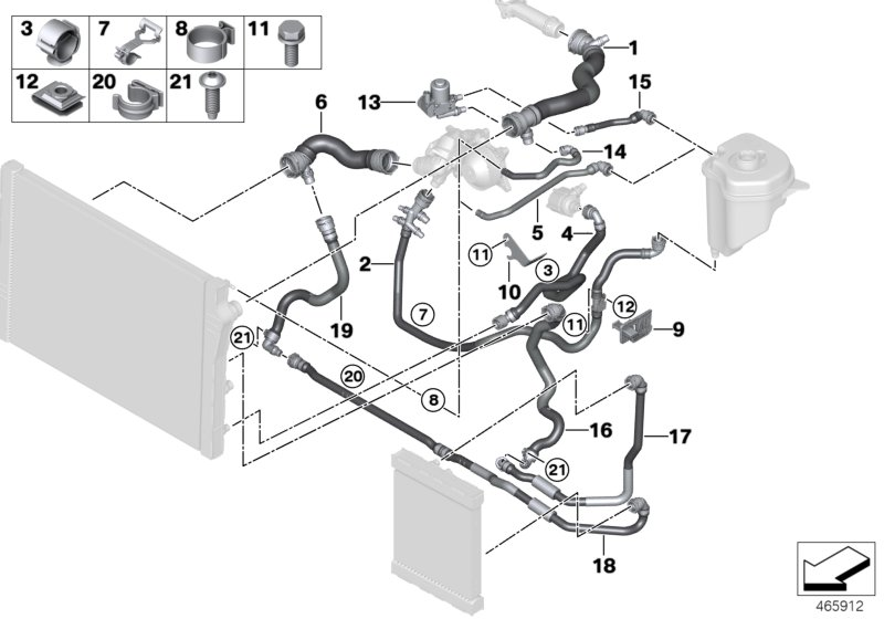BMW 17-12-8-519-142 BRACKET, COOLANT HOSE