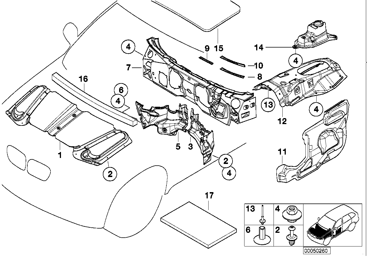 BMW 51-48-7-121-109 Sound Insulating Tunnel Front