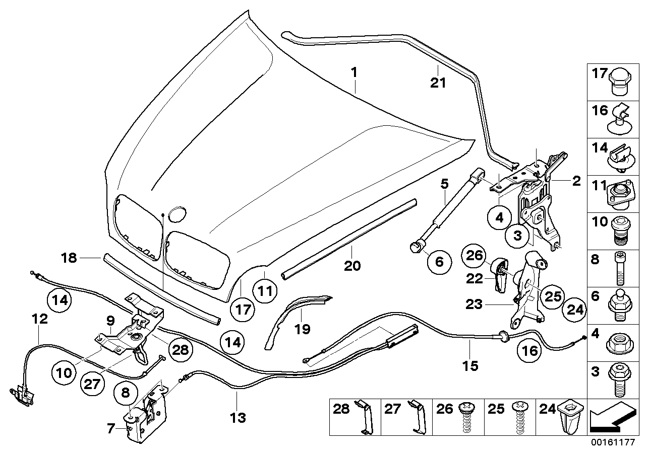 BMW 51-23-7-200-465 Retainer, Retaining Hook, Front