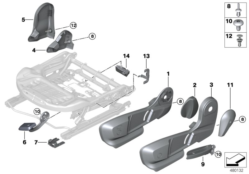 BMW 52-10-7-365-899 RETAINER, TRIM COVER, OUTER