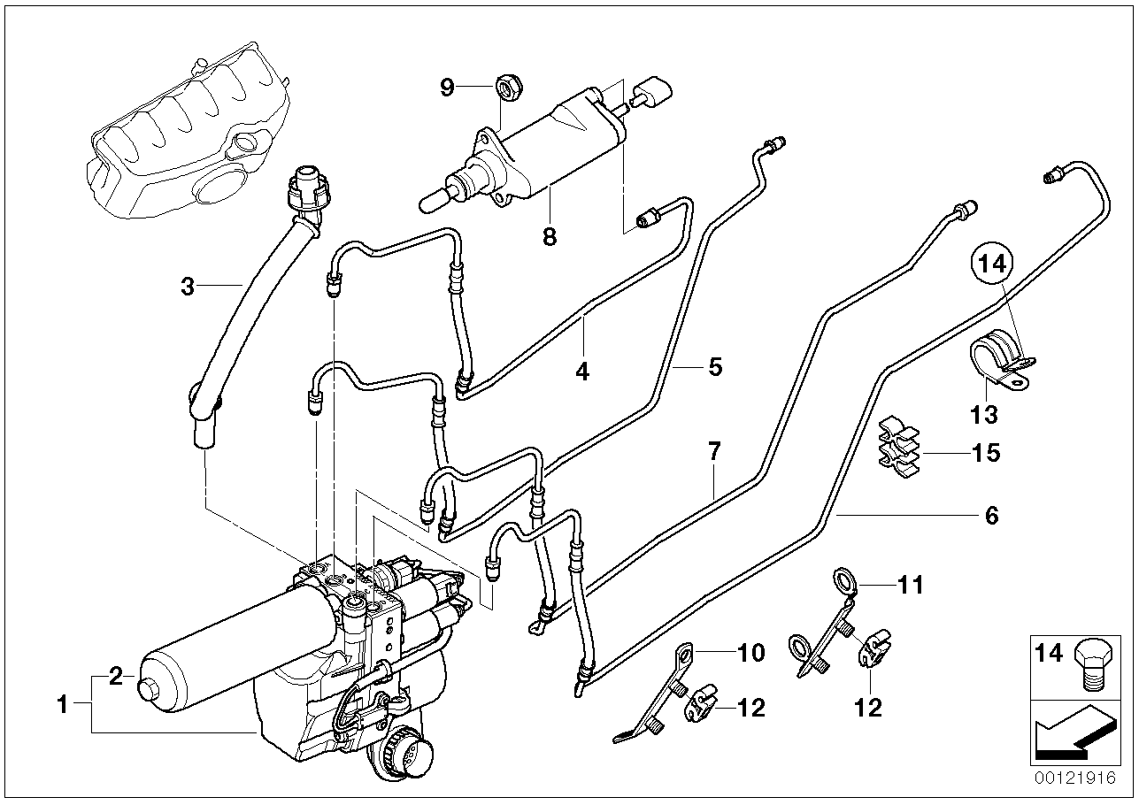 BMW 21-53-2-229-715 Hydraulic Unit With Pressure Accumulator