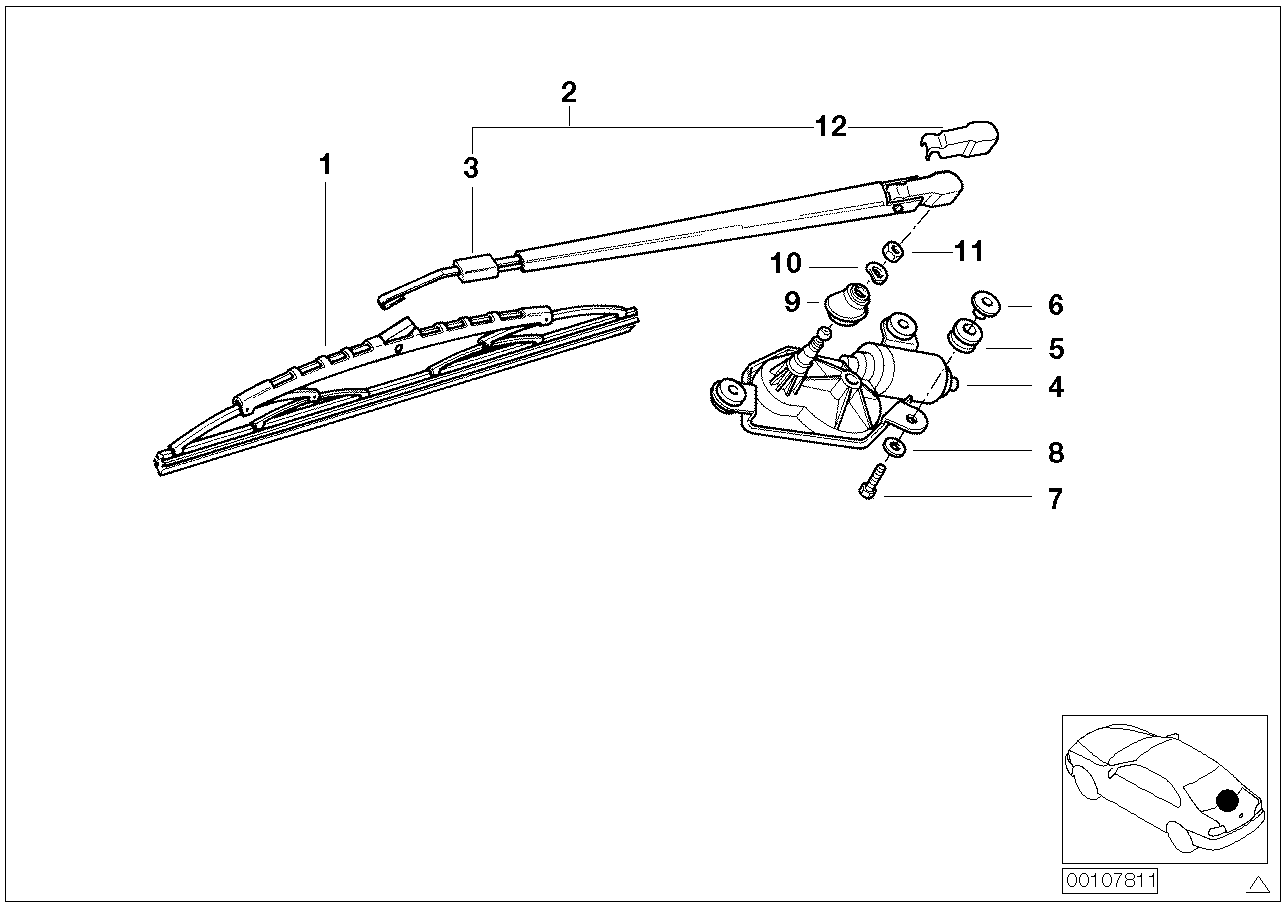 BMW 61-68-8-410-000 Spray Nozzle For Rear Window Cleaning