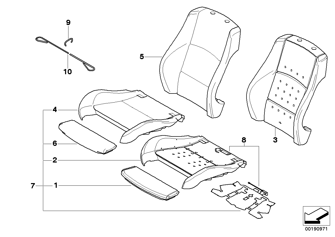 BMW 52-10-6-979-238 Cover Thigh Support