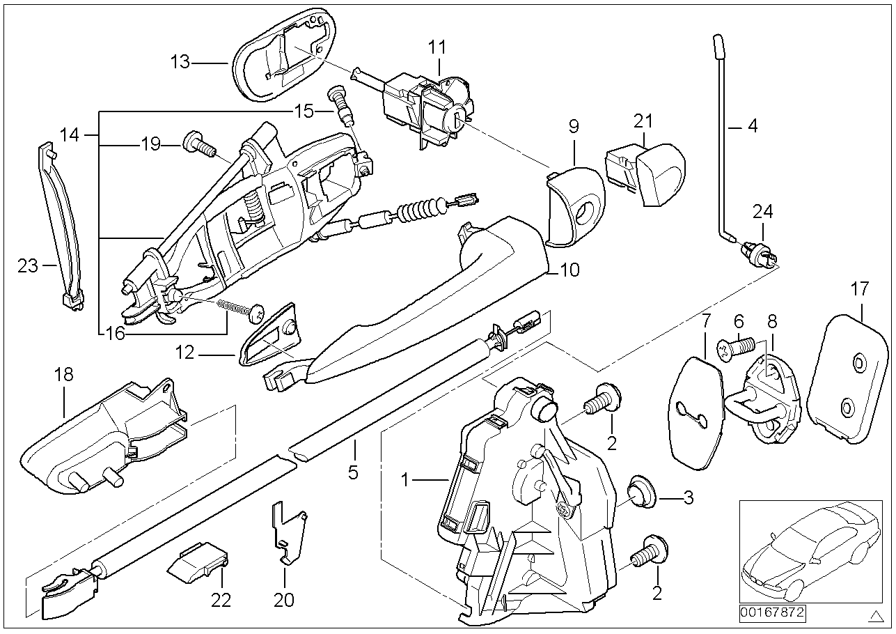 BMW 51-21-7-033-777 Bracket For Bowden Cable