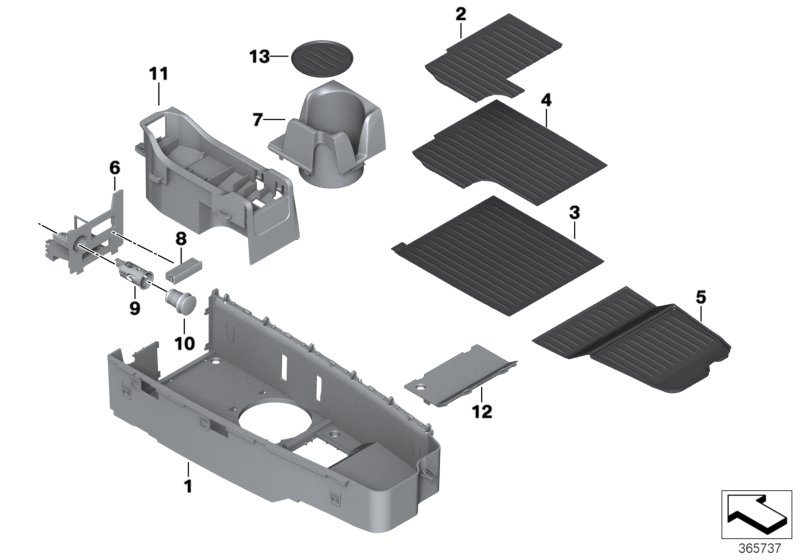 BMW 51-16-9-226-136 CUP HOLDER, STORAGE TRAY
