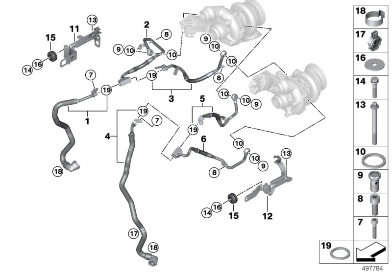 BMW 11-53-9-896-892 Coolant Line, Return From Turbocharger